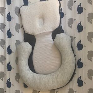 Infant Support Pillow in Gray and White